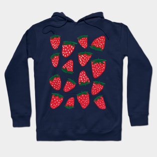 Organic summer strawberries red and green Hoodie